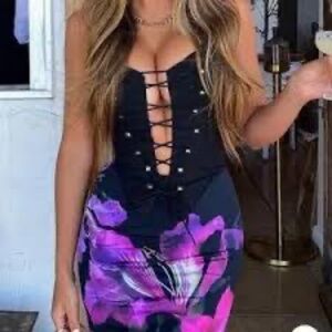 White Fox Fire In Her Eyes Bustier Black Lace up black corset